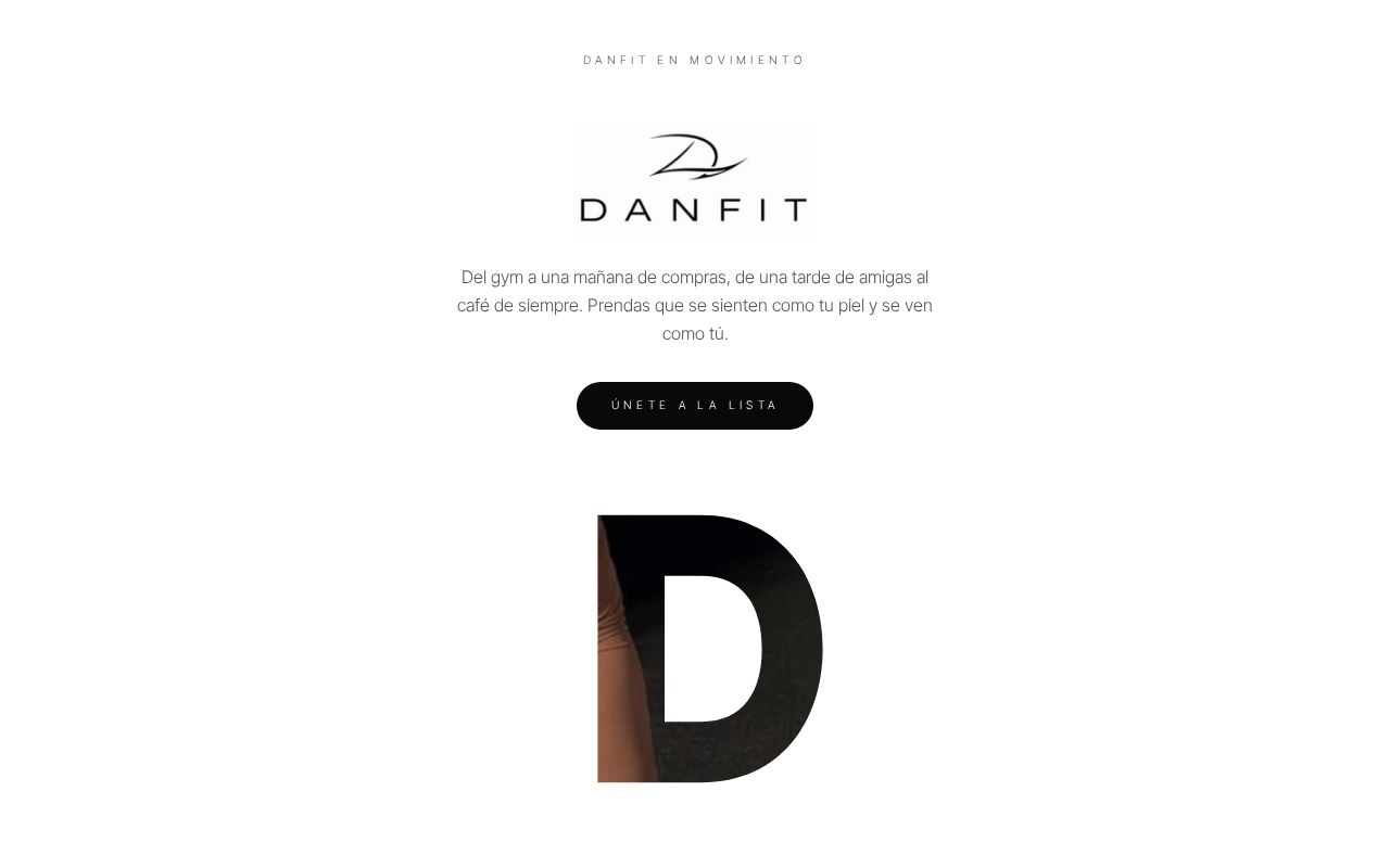 Vista previa de la página web de DanFit